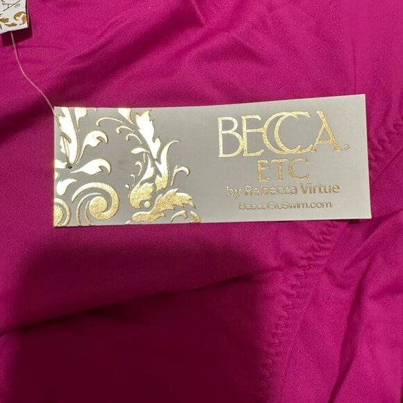 Becca Etc Women Plus Size 3X (22/24) Pink Ruched Hipster Bikini Swim Bottom - Picture 4 of 4